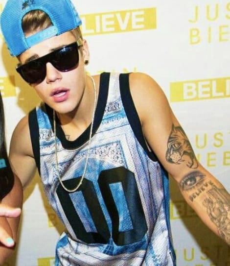 justin bieber arm tattoo believe
