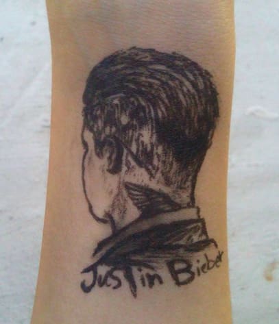 justin bieber fan tattoo