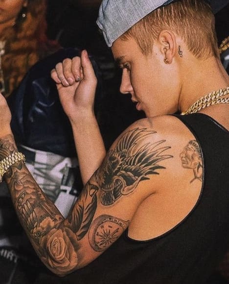 justin bieber arm tattoo
