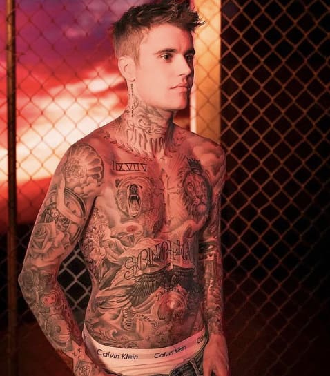 justin bieber body tattoo
