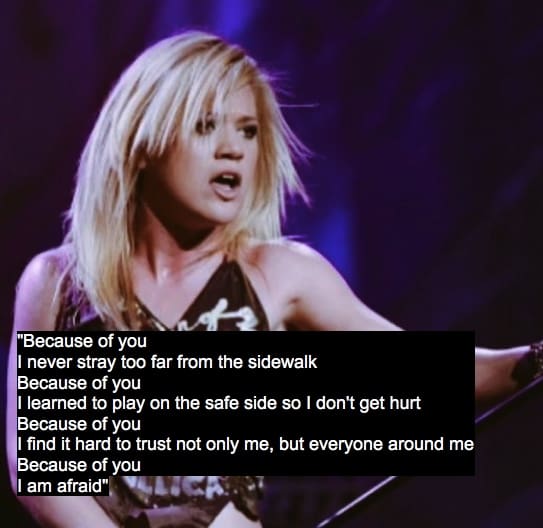 Kelly Clarkson Because Of You Lyrics