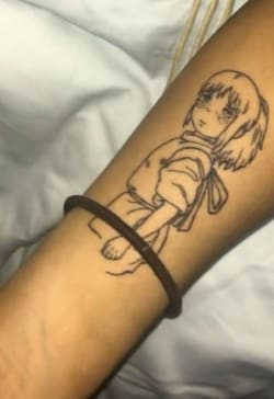 ariana grande japanese tattoo anime chihiro
