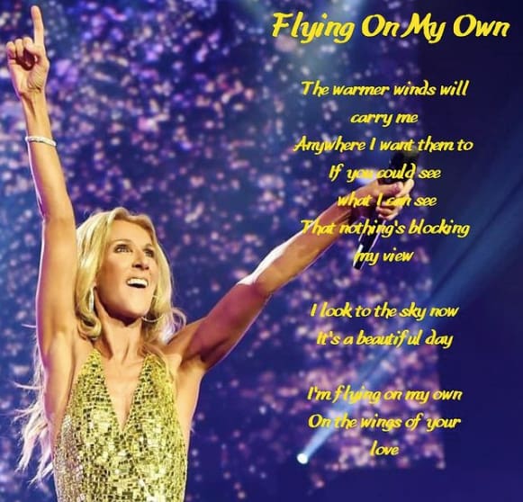celine dion Flying On My Own lyrics