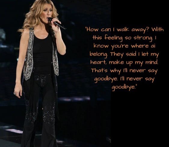 celine dion How can I walk away lyrics
