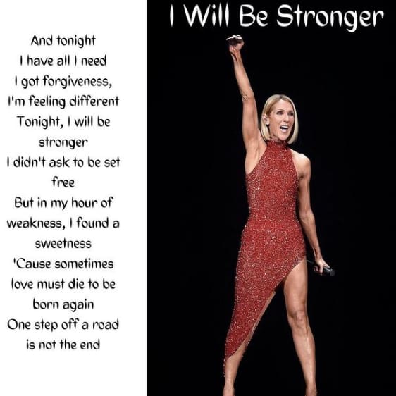 celine dion I Will Be Stronger lyrics