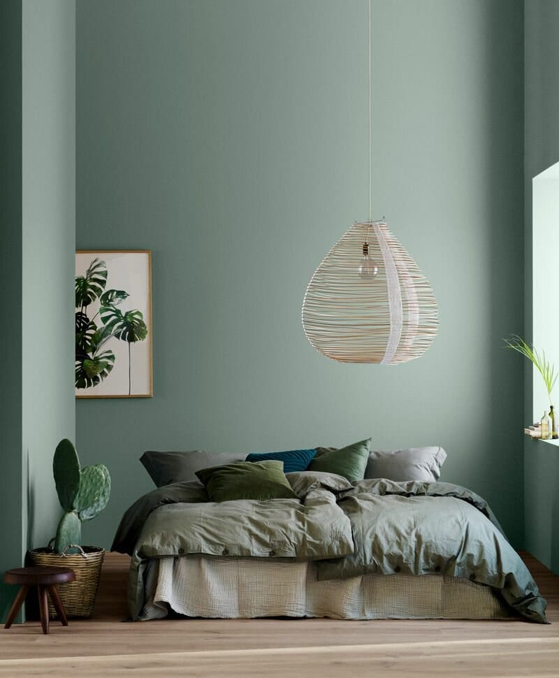 Relaxing shades and comfortable living spaces in home decoration 