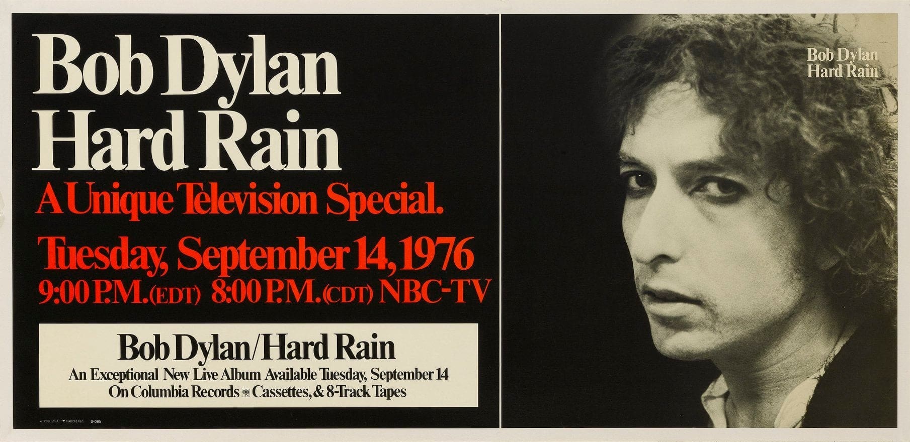 September 14, 1976 – The Bob Dylan TV special “Hard Rain” aired on NBC
