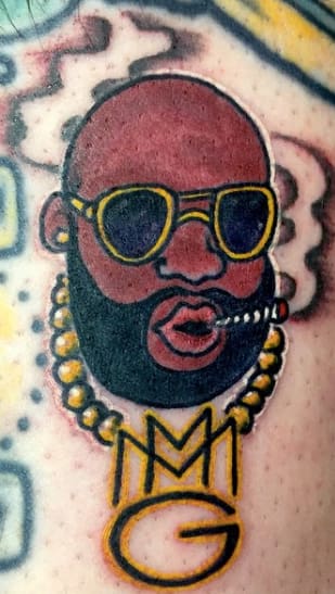 8 Best Rick Ross Tattoos 6 2021 10 29 14 18 55 Instagramda TROY MORT Late night after hour tats on the boi @glenn gucci. You probably wont see th