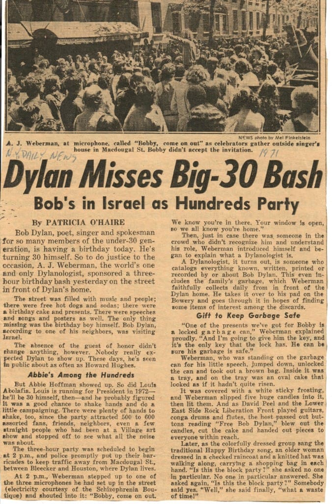 Some Old News About Bob Dylan - Newspapers