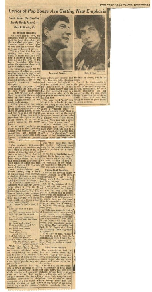 Some Old News About Bob Dylan - Newspapers