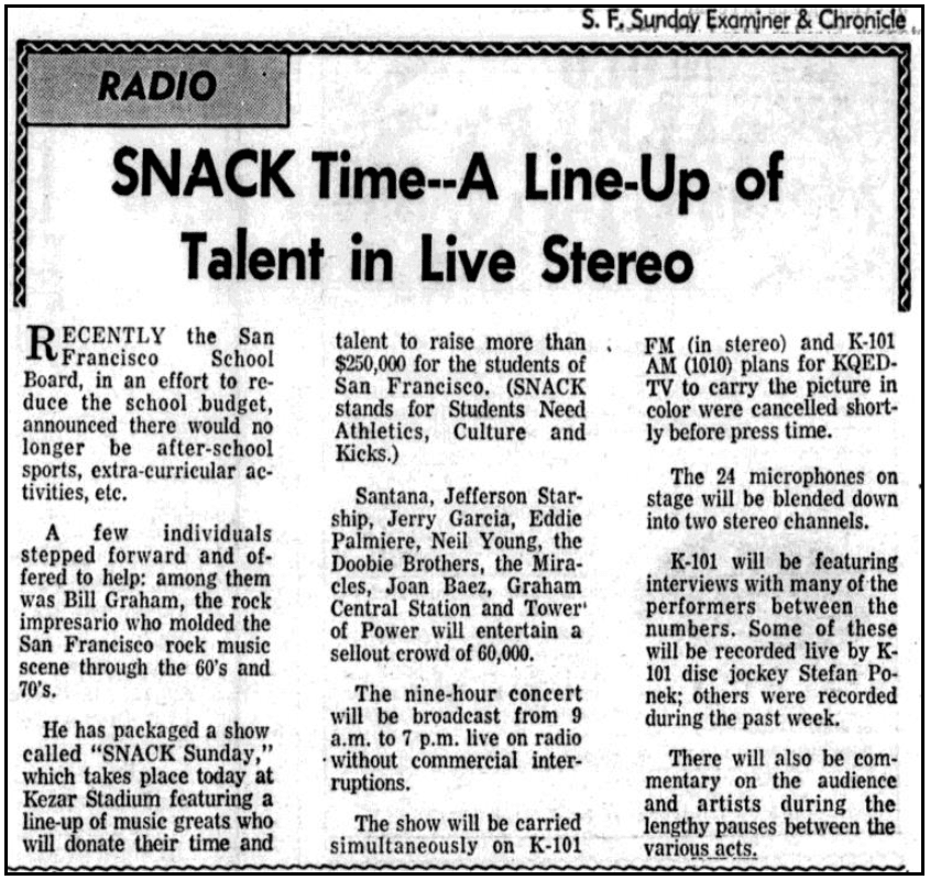 Students Need Athletics, Culture and Kicks (SNACK) - Bob Dylan 