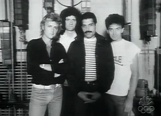 1982  Queen made a guest appearance on Saturday Night Live, where they performed "Crazy Little Thing Called Love" and "Under Pressure."