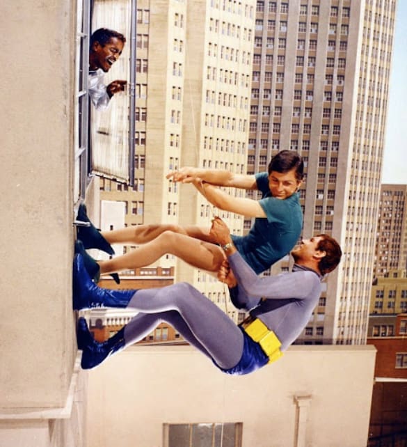 1966 Sammy Davis, Jr. appears as a guest star on today's "The Clock King's Crazy Crimes" episode of ABC-TV's Batman.
