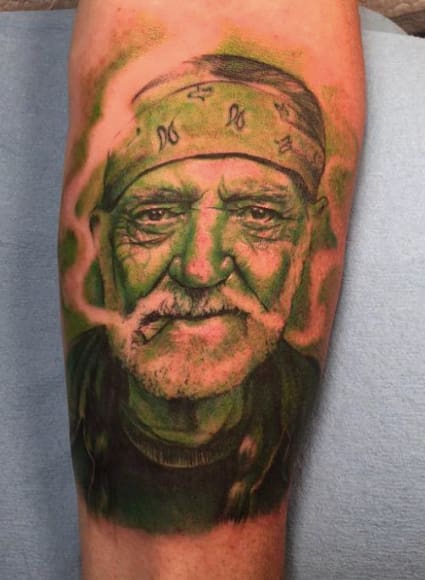 Willie Nelson tattoo