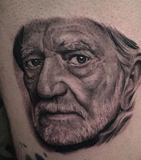 Willie Nelson tattoo