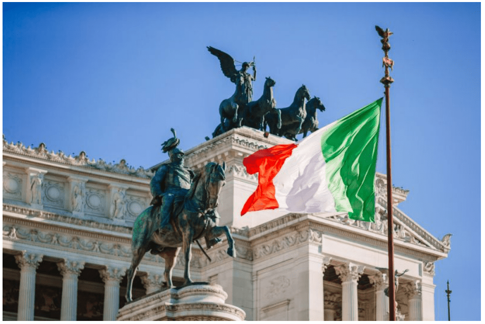 The country's flag reflects the countryside of Italy