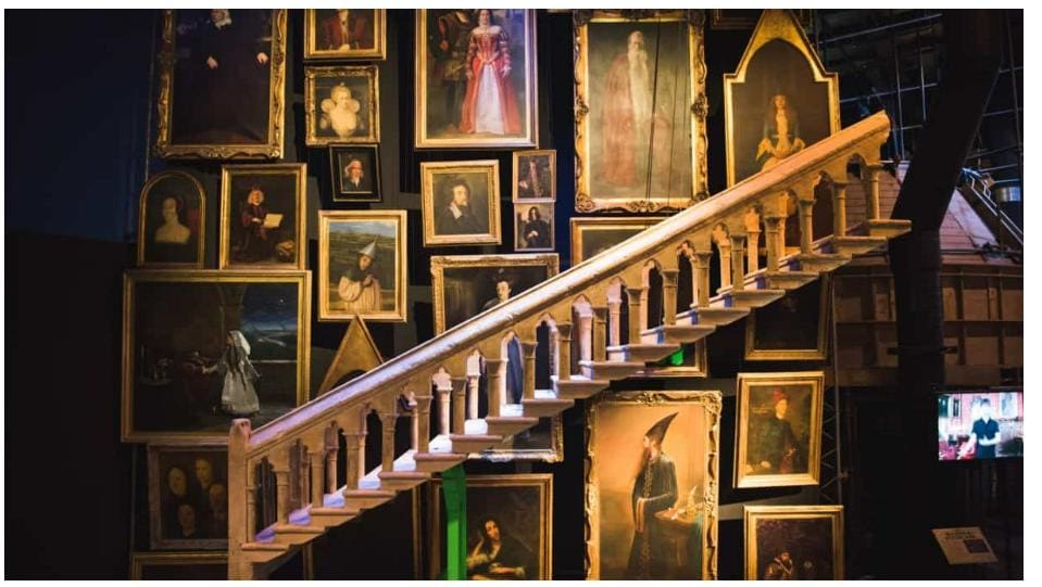 There are a total of 250 paintings on the stairs at Hogwarts