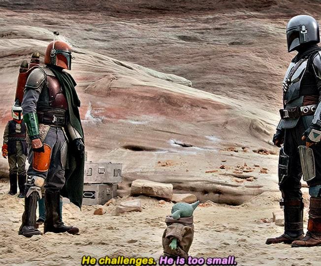 the mandalorian season 3 quotes he is too small