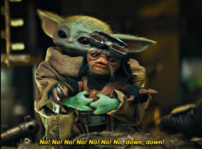 the mandalorian season 3 quotes down down baby