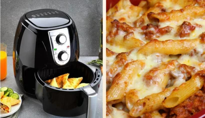 Recipe for oven-baked pasta that can be adapted for an Air Fryer