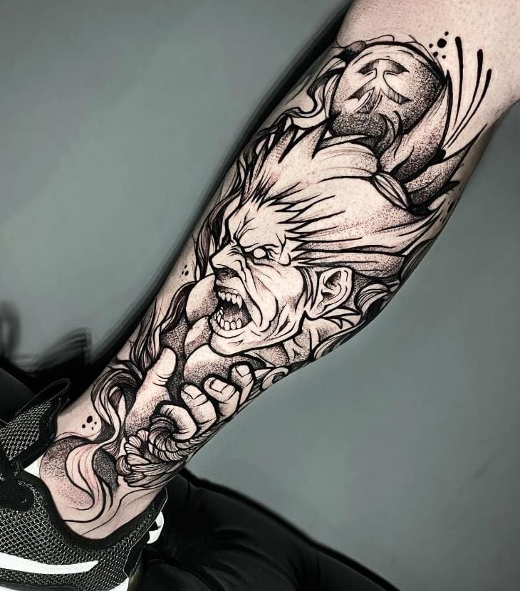 street fighter tattoo blanka