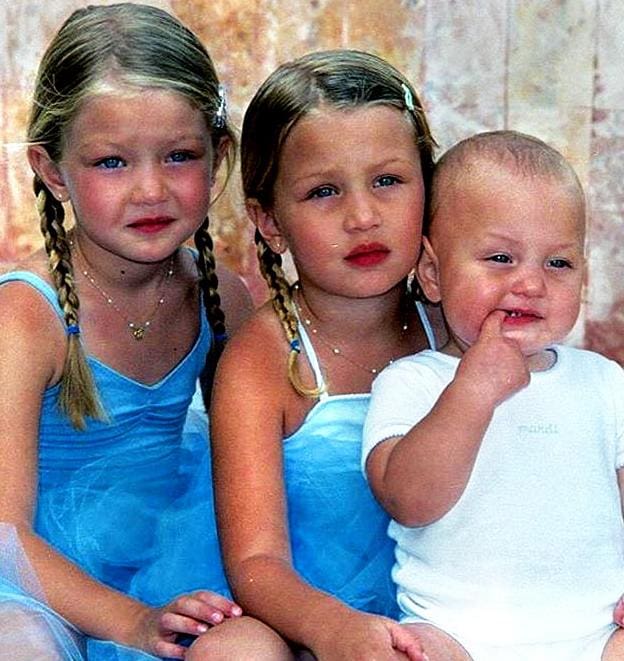 12 Rare Bella Hadid Childhood Photos 7 Bella Hadid Childhood sister