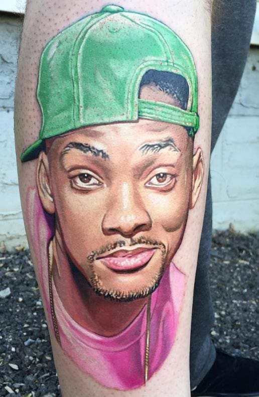 Will Smith Tattoo on leg