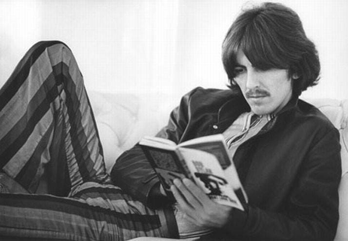 George Harrison reading Bob Dylan
