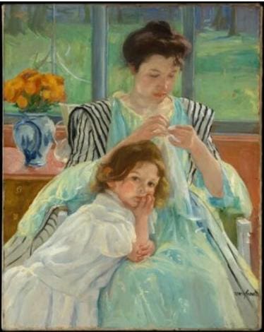 Mary Cassatt - Young Mummy Sewing