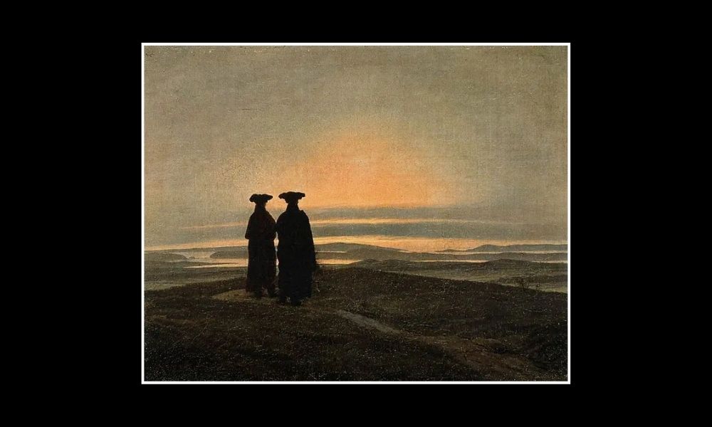 Evening Landscape with Two Men - Caspar David Friedrich