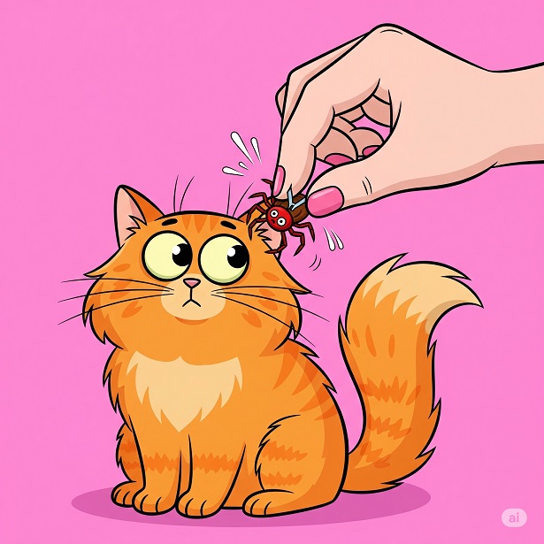 tick and cat