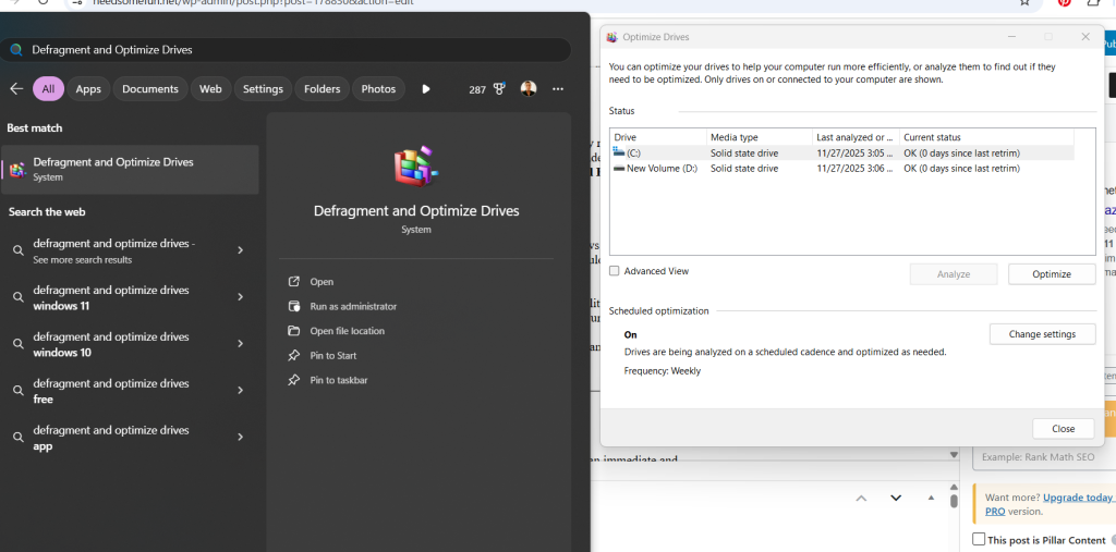 Defragment and Optimize Drives