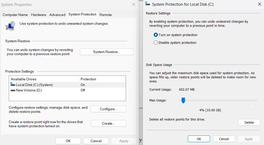 Clean Up System Restore Points