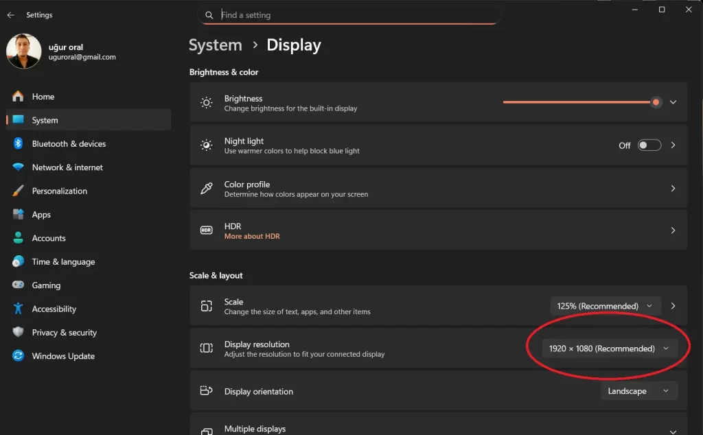 Change the Display Resolution in Windows 11