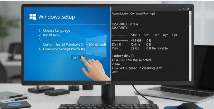 How to Completely Wipe a Disk with DiskPart During Windows Installation