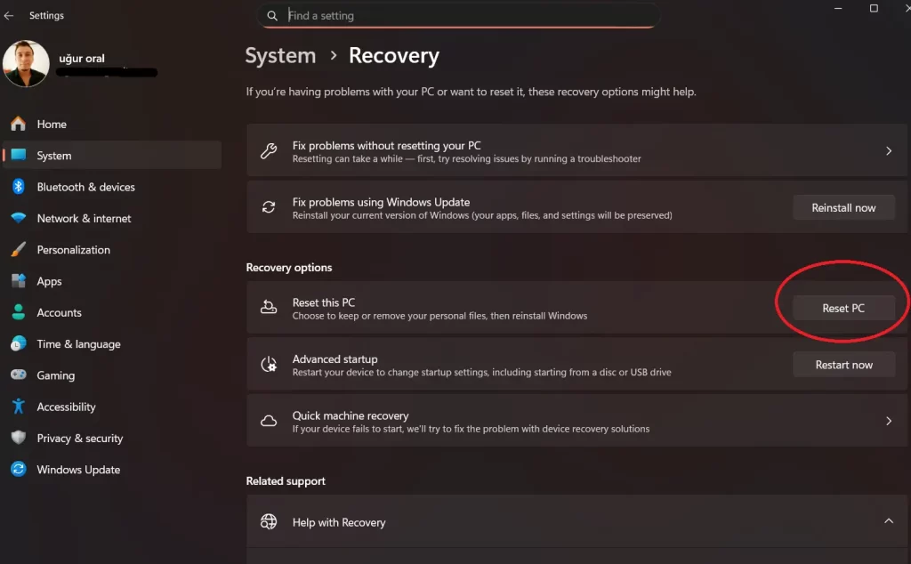 Recovery Windows 11