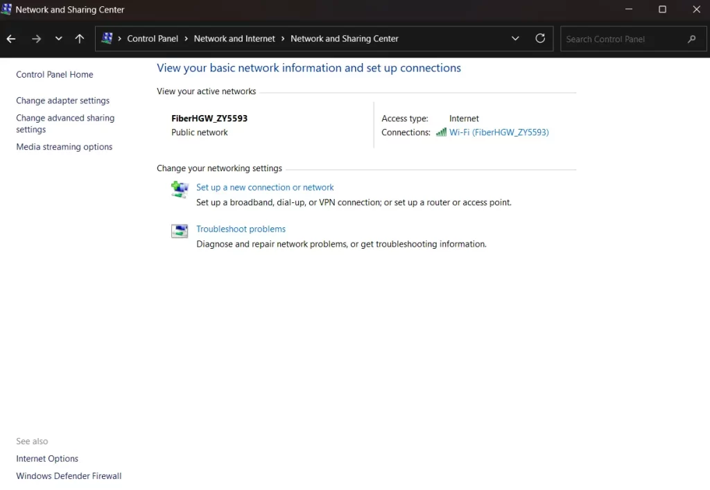 network status and tasks