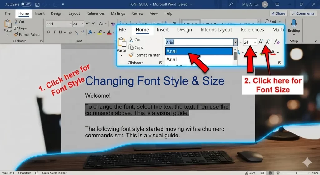 How Do I Change the Font Style and Size in Word
