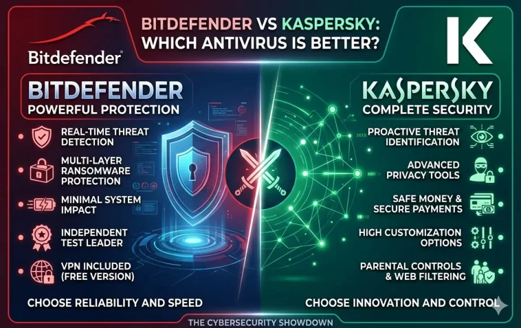 Bitdefender vs Kaspersky: Which Antivirus Is Better in 2026? 1 Bitdefender vs Kaspersky