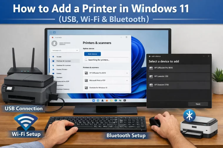 How to Add a Printer in Windows 11 (USB, Wi-Fi & Bluetooth) 1 How to Add a Printer in Windows 11