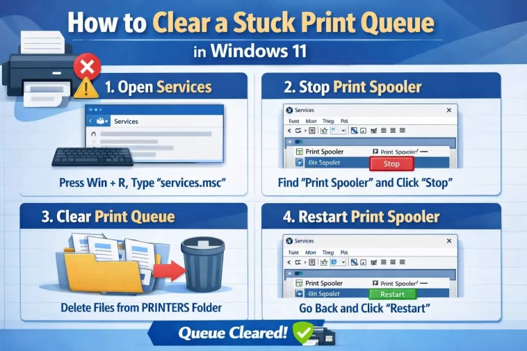 How to Clear a Stuck Print Queue in Windows 11