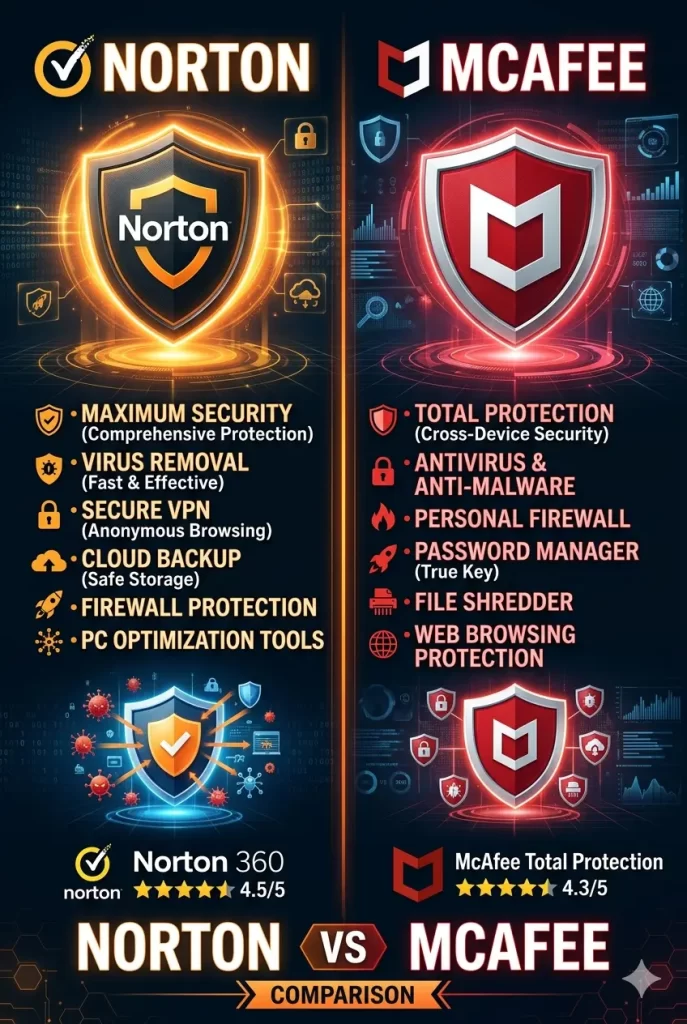 Norton vs McAfee: Which Antivirus Should You Choose in 2026? 1 Norton vs McAfee