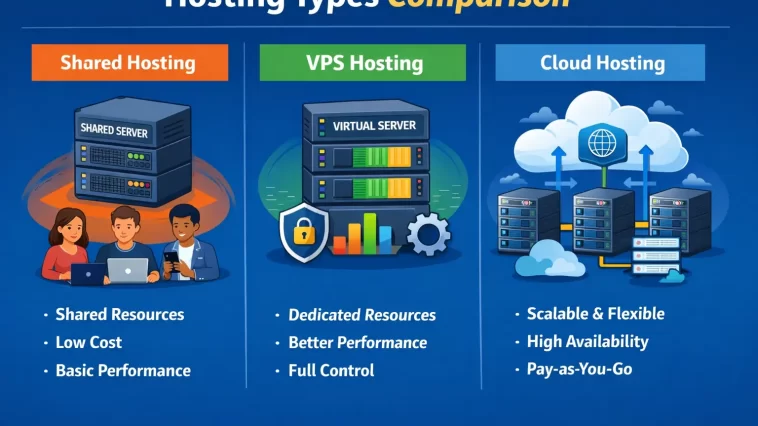 Shared Hosting vs VPS vs Cloud