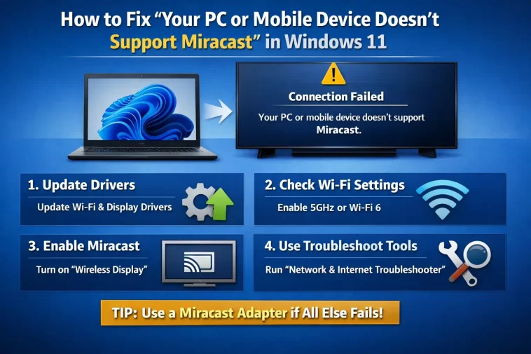 How to Fix "Your PC or Mobile Device Doesn't Support Miracast" in Windows 11 1 Your PC or Mobile Device Doesn't Support Miracast