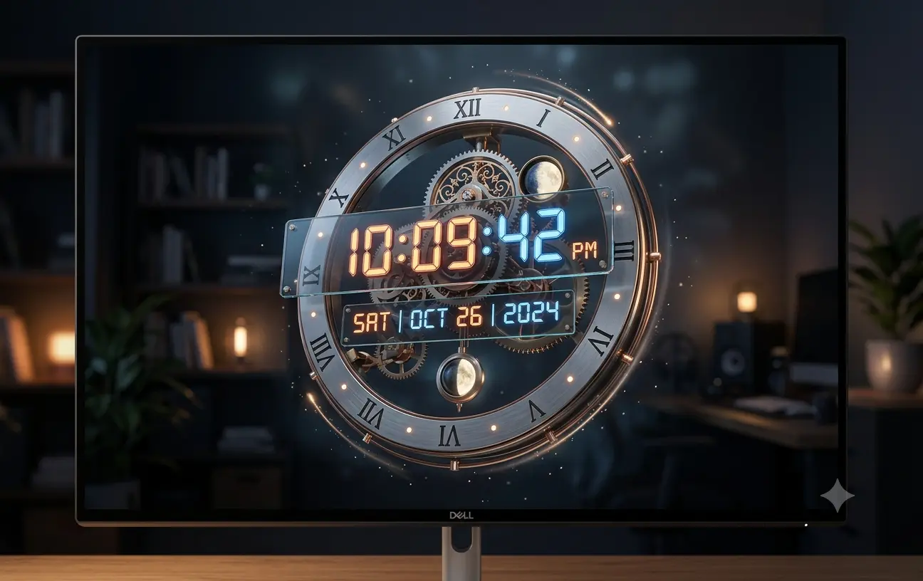 3D Clock Screensaver on Windows 11