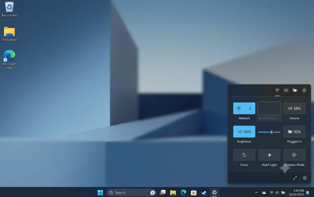 Bluetooth Missing from Quick Settings in Windows 11