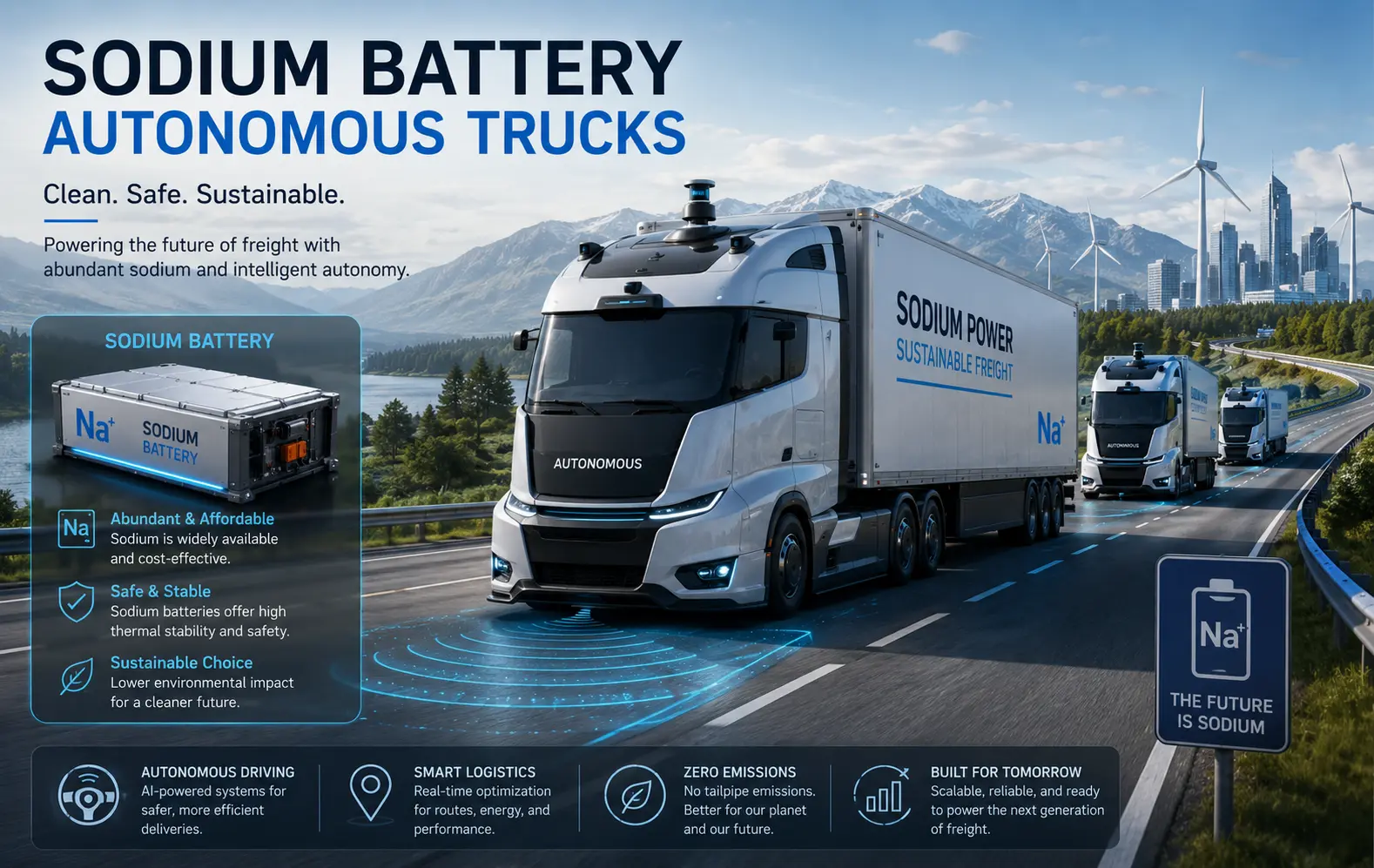 Sodium Battery Autonomous Trucks