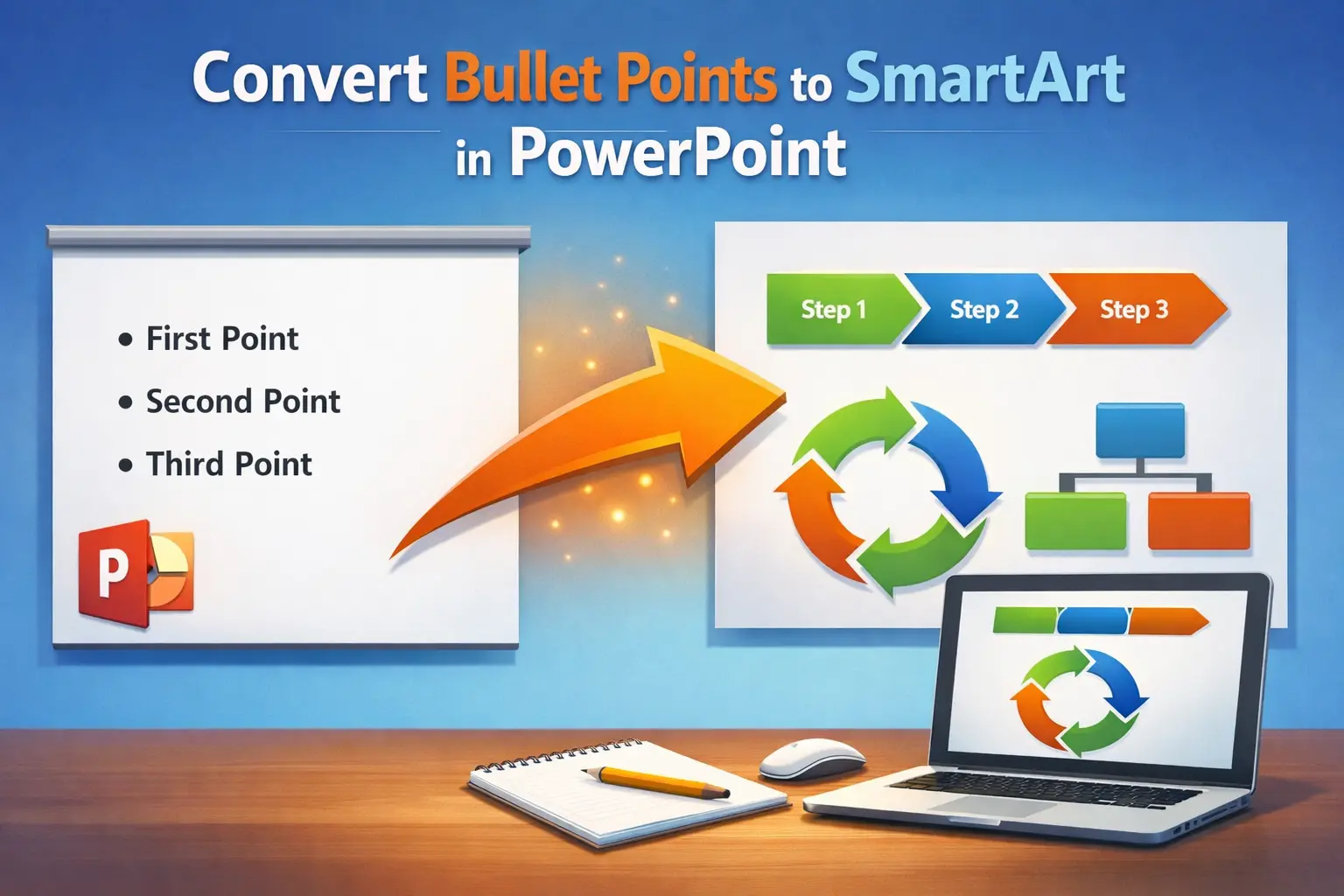 Convert Bullet Points to SmartArt in PowerPoint