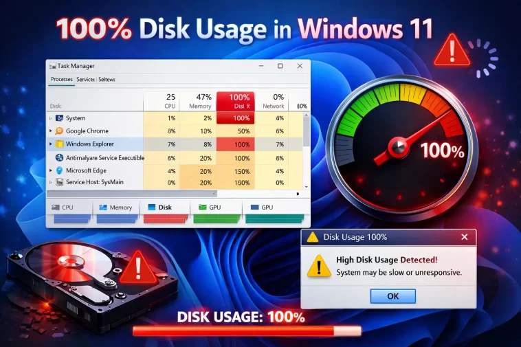 How to Fix 100% Disk Usage in Windows 11 Without Any Reason 1 Disk Usage in Windows 11