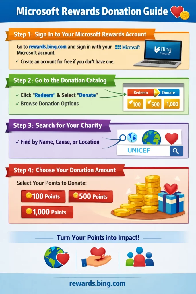 Donating with Microsoft Rewards